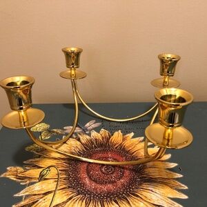 PartyLite Gold Candle Holder Brasd
